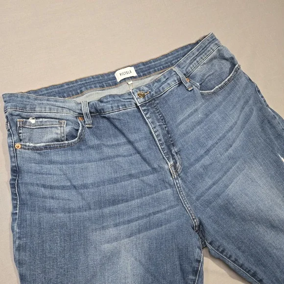 Pistola‎ Women 22W High Rise Distressed Skinny Jeans Medium Wash Raw Hem Blue - Picture 5 of 11